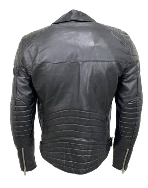 BLK DNM Men's Black Moto Leather Jacket 31 NWT