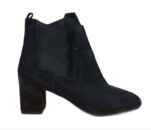 REBECCA MINKOFF Women's Black Oiled Suede Lo Booties #M670619 NWB