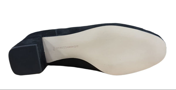 REBECCA MINKOFF Women's Black Oiled Suede Lo Booties #M670619 NWB