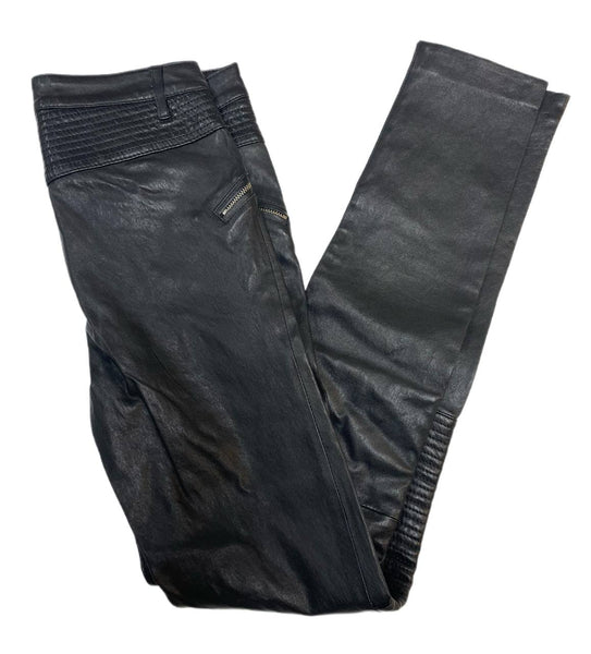 BLK DNM Women's Black Slim Fit Leather Pant 1 Size 26 NWT