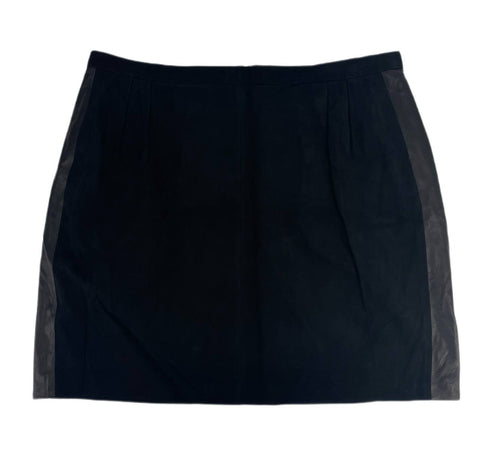 BLK DNM Women's Black Leather Suede Mini Skirt 20 Size L NWT