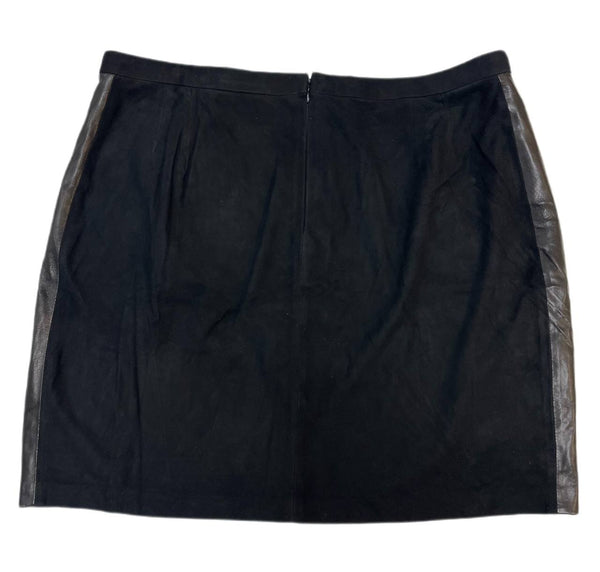BLK DNM Women's Black Leather Suede Mini Skirt 20 Size L NWT
