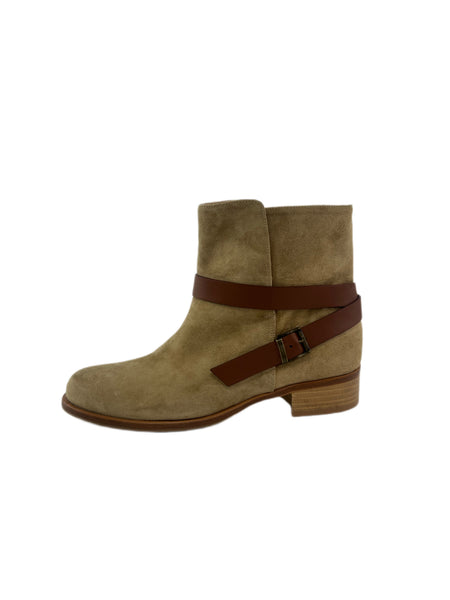 Marina Rinaldi Women's Sand Lacca Suede Ankle Length Boots Size 10 NWB