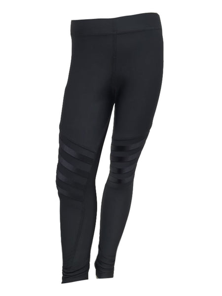 TEREZ Girl's Black Nylon Laced Leggings #11351005 NWT