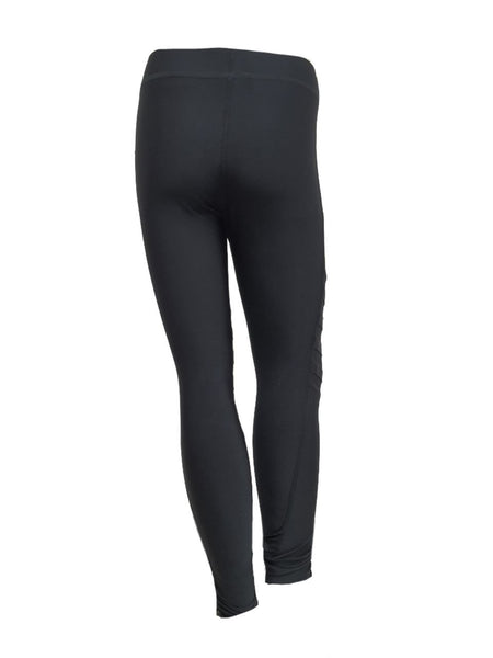 TEREZ Girl's Black Nylon Laced Leggings #11351005 NWT