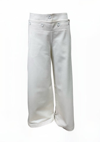 Max Mara Women's White Lampara Wide Leg High Rise Pants NWT