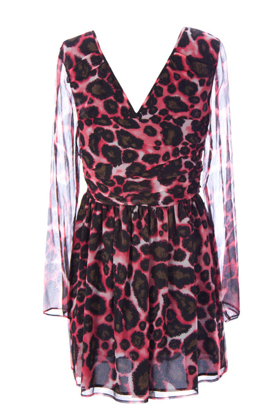 REBECCA MINKOFF Women's Powder Leopard Print Silk Laura Shift Dress $368 NWT
