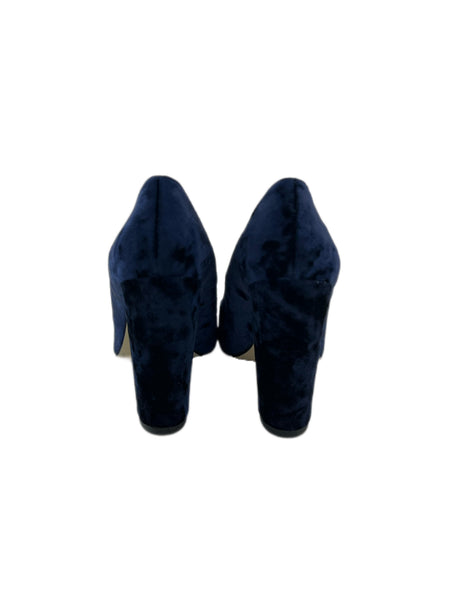 Marina Rinaldi Women's Navy Lavinia Removable Brooch Velour Pumps Size 10 NWB