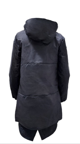 HoodLamb Women's Black Double Layer Hemp Organic Cotton Parka 420 X-Small NWT