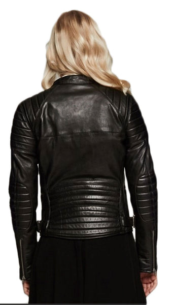 BLK DNM Women's Black Leather Jacket 22 #WKL102 $995 NWT