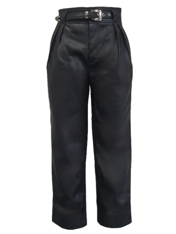 SIMON MILLER Women's Black Vegan Leather Wide Pants #W528 Large NWT