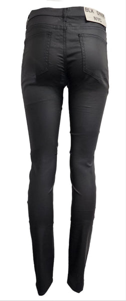 BLK DNM Women's Empire Black High Rise Skinny Slim Faux Leather Pants NWT