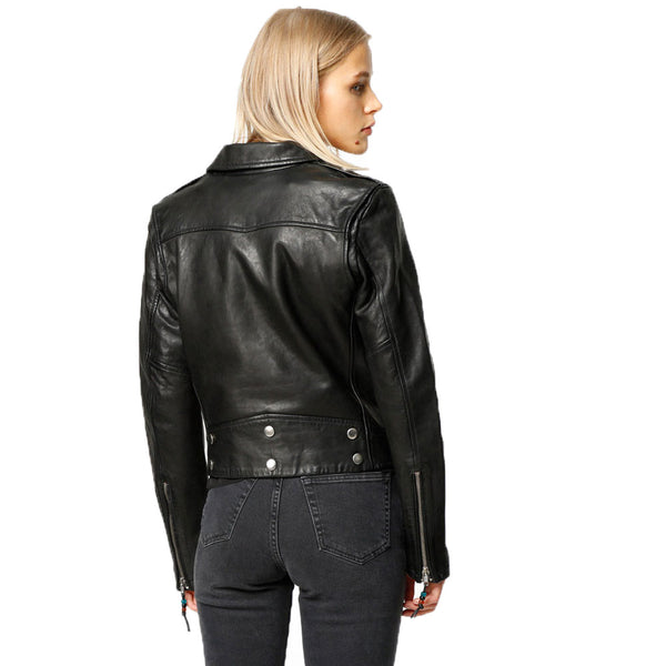 BLK DNM Women's Black Leather Jacket 1 #WKL201 $995 NWT