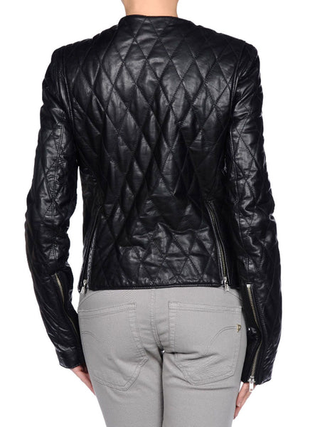 BLK DNM Women's Leather Jacket 41, Black, Medium