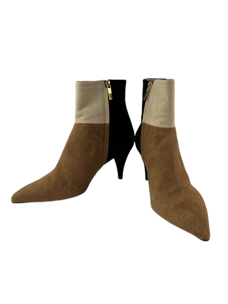 Marina Rinaldi Women's Cammello Leccio Kitten Heel Suede Ankle Boots NWB