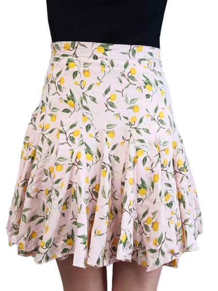 LOST IN LUNAR Women's Pink Mini A-Line Printed Skirt #L0166 X-Small NWT