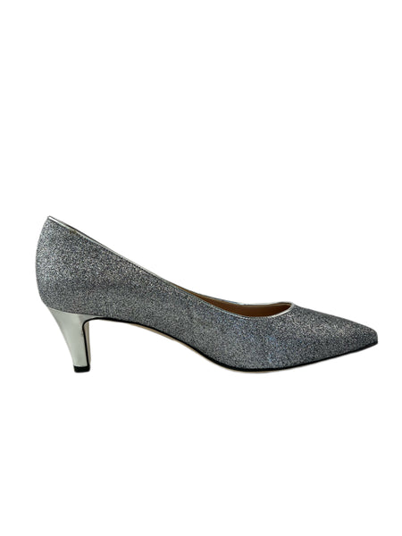 Marina Rinaldi Women's Argento Levriero Glitter Leather Pumps NWB