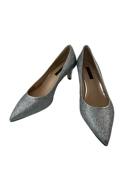 Marina Rinaldi Women's Argento Levriero Glitter Leather Pumps NWB