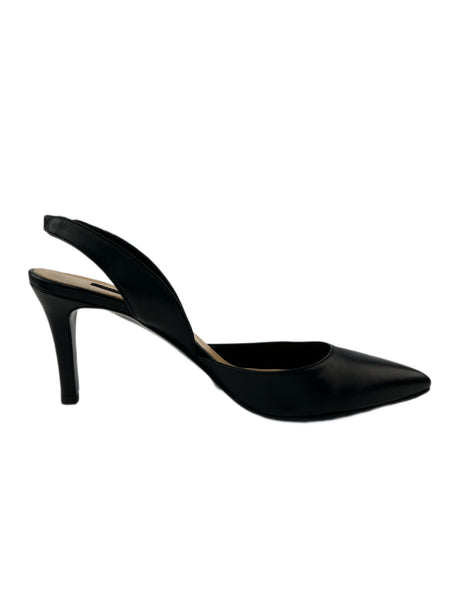 Marina Rinaldi Women's Nero Licia Slinback Leather Pumps NWB