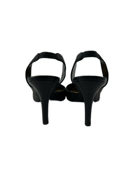 Marina Rinaldi Women's Nero Licia Slinback Leather Pumps NWB