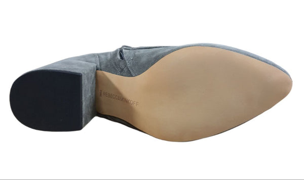 REBECCA MINKOFF Women's Charcoal Oiled Suede Lila Booties #M8131059 NWB