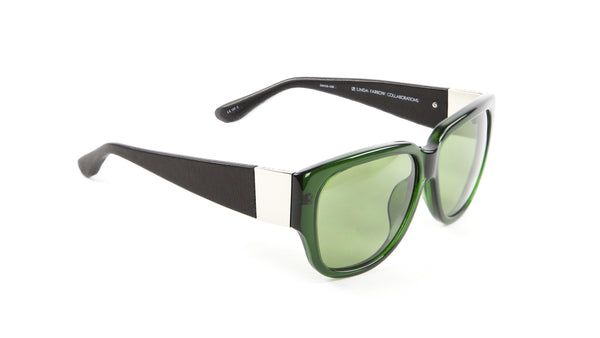 LINDA FARROW Women's Rectangular Oversized Sunglasses 50C NEW