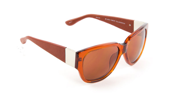 LINDA FARROW Women's Rectangular Oversized Sunglasses 50C NEW