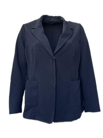 Max Mara Women's Blue Lirica Notch Collar Blazer Size 8 NWT