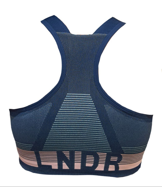 LNDR Women's Sailor Blue Solar Sports Bra #SV959 NWT