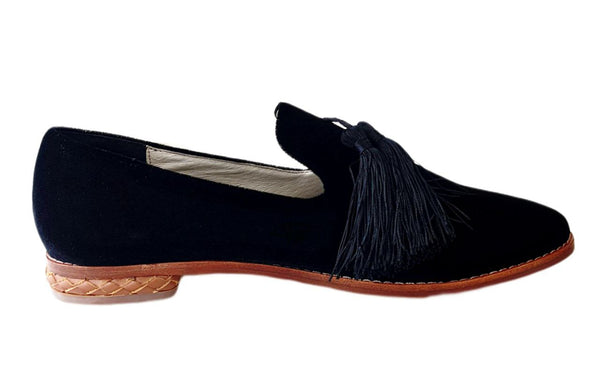 MATT BERNSON Women's Black Velvet Emerson Loafer #MB127 NWB