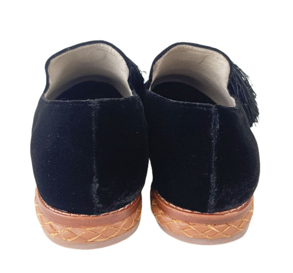 MATT BERNSON Women's Black Velvet Emerson Loafer #MB127 NWB