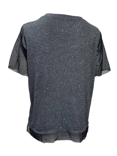 Lola Getts Women's Plus Grey Transparent Sleeve T-Shirt Size 2W NWT