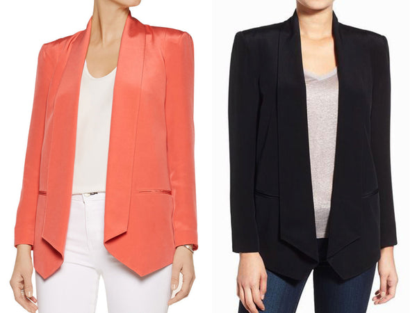 REBECCA MINKOFF Women's Silk Long Becky Blazer Jacket $378 NWT