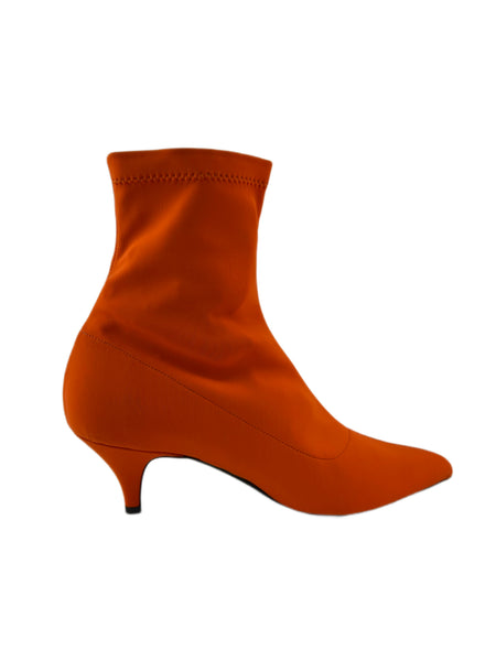 Marina Rinaldi Women's Arancio Lora Stretchy Kitten Heel Ankle Boots Size 11 NWB