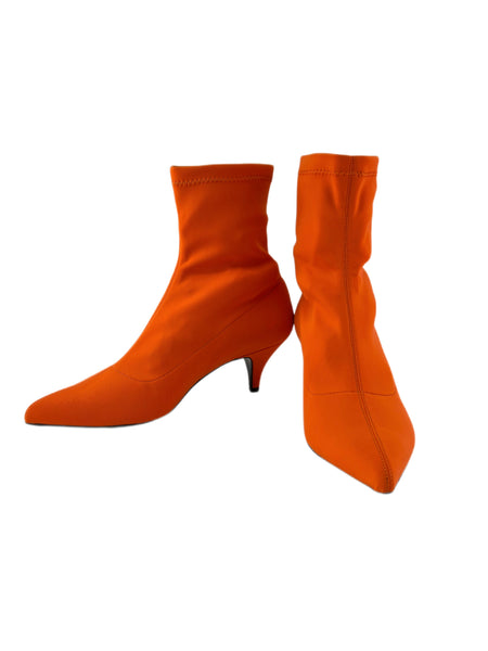 Marina Rinaldi Women's Arancio Lora Stretchy Kitten Heel Ankle Boots Size 11 NWB