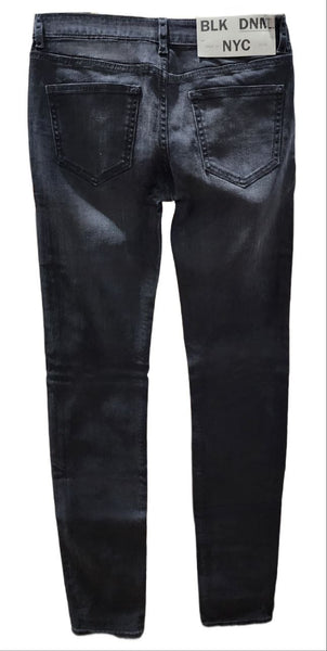 BLK DNM Women's Black Mid Rise Slim Fit Stone Wash Denim Jeans NWT