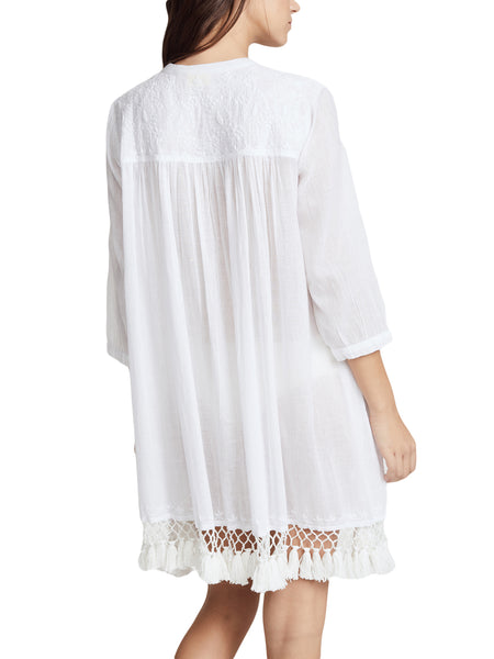 ROBERTA ROLLER RABBIT Women's White Lucknow Serafina Tunic $148 NEW