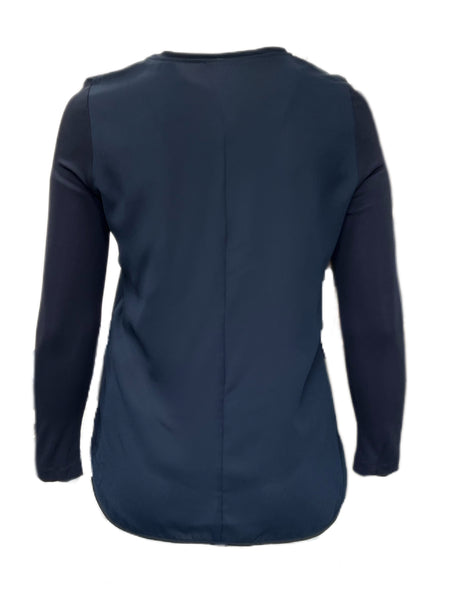 Marina Rinaldi Women's Navy Lucrezia Pullover Blouse NWT