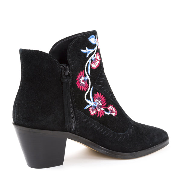 REBECCA MINKOFF Women's Black Suede Lulu Embroidery Booties #M7131013 NWB