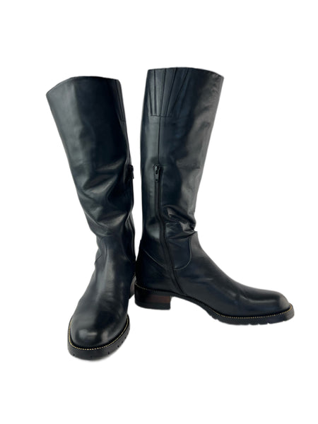 Marina Rinaldi Women's Black Luppolo Leather Knee Boots NWB