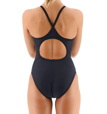 TYR Women's Black Solid Diamond Back-A One Piece Swimsuit #DSOL1A 34 NWT