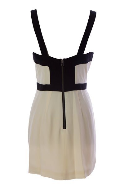 REBECCA MINKOFF Women's Cream & Black Bustier Sheath Dress $398 NWT