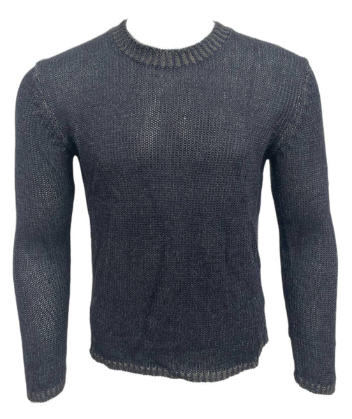 BLK DNM Men's Navy Green Crew Neck Sweater 40 NWT