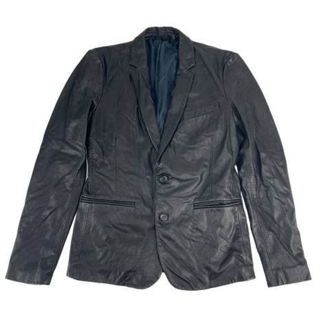 BLK DNM Men's Black Leather Jacket #MBL11903 Medium NWT