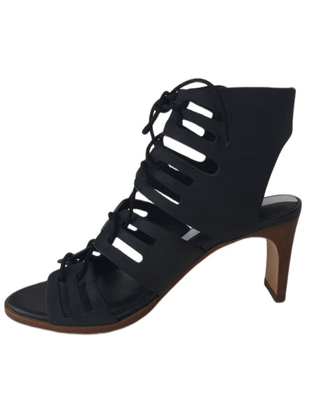 MATT BERNSON Women's Black Oiled Leather Miro Heel Pump #MB091 NWB