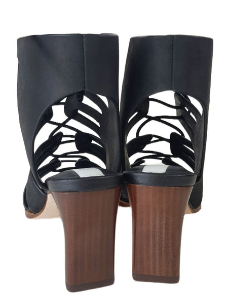 MATT BERNSON Women's Black Oiled Leather Miro Heel Pump #MB091 NWB