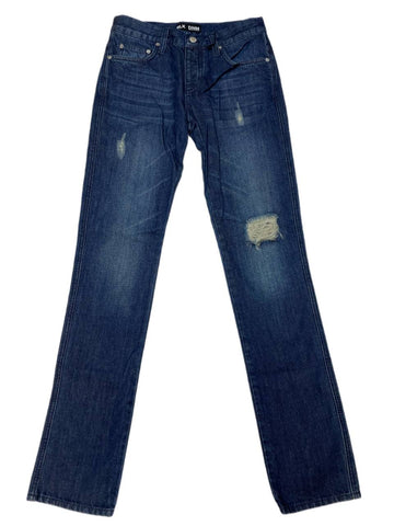 BLK DNM Men's Oak Blue Distressed Jeans 31 #MJ830201 Size 31/34 NWT