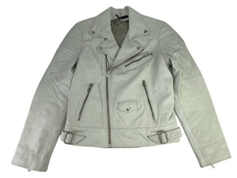 BLK DNM Men's Smoke White Moto Leather Jacket 31 Size Large NWT