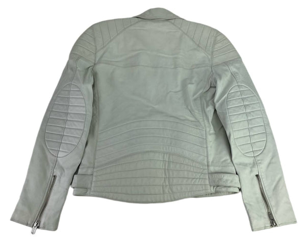 BLK DNM Men's Smoke White Moto Leather Jacket 31 Size Large NWT