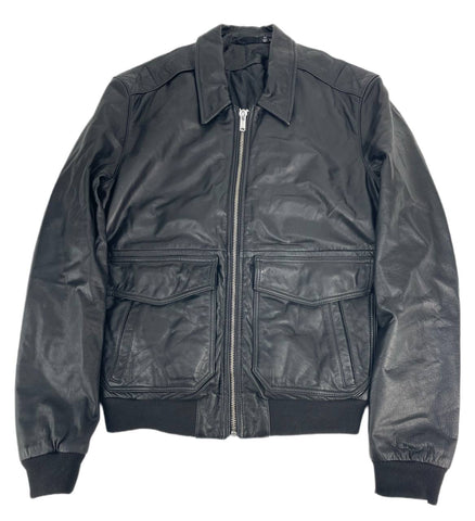 BLK DNM Men's Black Leather Jacket 80 #MKL11902 NWT